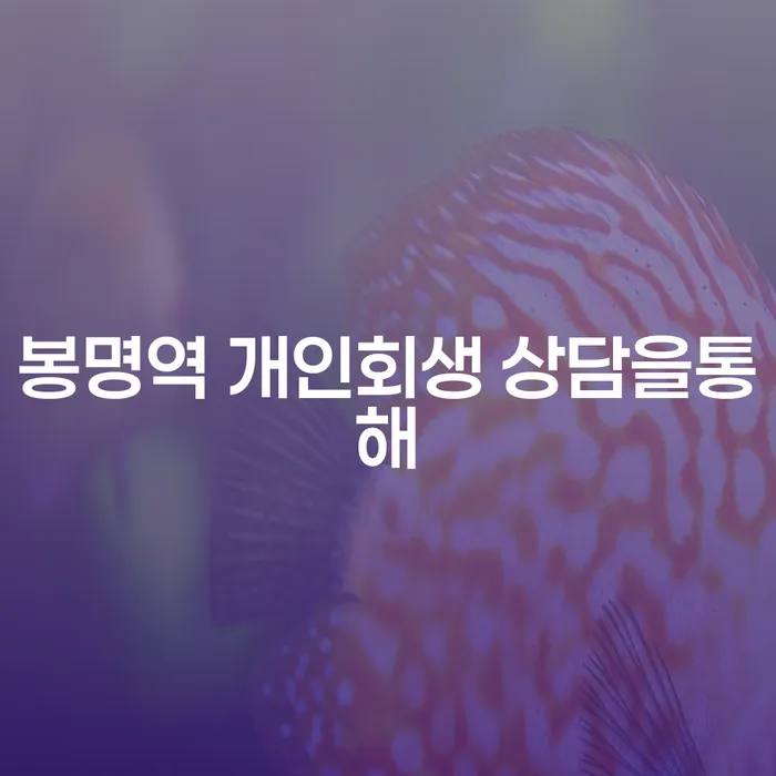 봉명역 개인회생 상담을통해