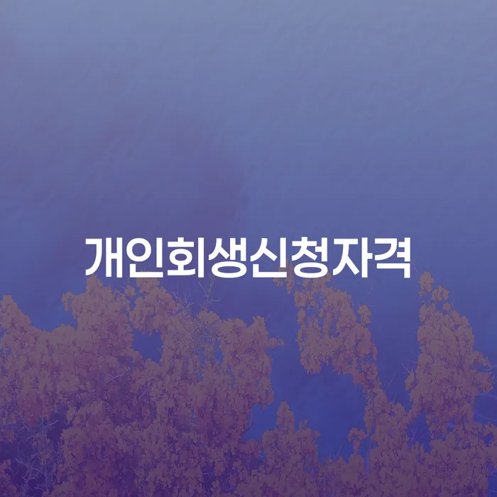 다산동 개인회생 신청 자격과 절차